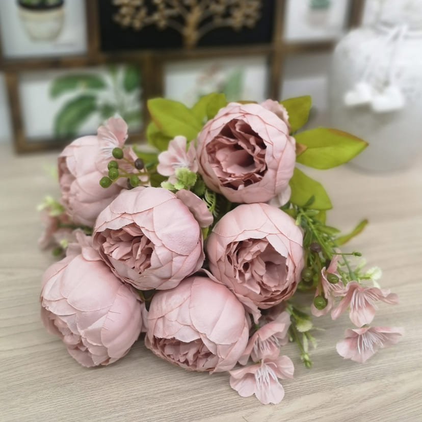 Искусственные цветы в Жигулевске | Цветы искусственные «Пионы», розовый, винтаж, букет