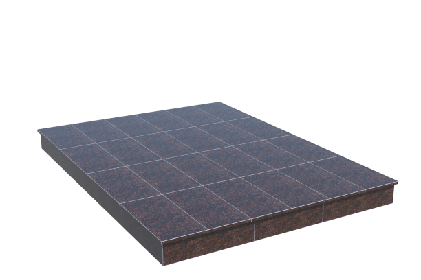 Площадки на могилу в&nbsp;Жигулевске | Площадка с вертикальной (15 см) облицовкой Дымовским гранитом