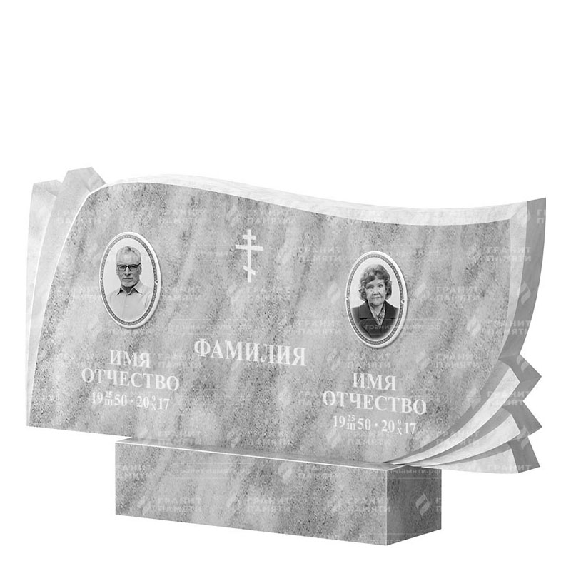 Памятники из мрамора в&nbsp;Жигулевске | Двойной мраморный памятник ФМ-265