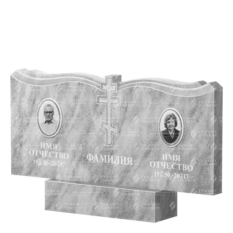 Памятники из мрамора в&nbsp;Жигулевске | Двойной мраморный памятник ФМ-262