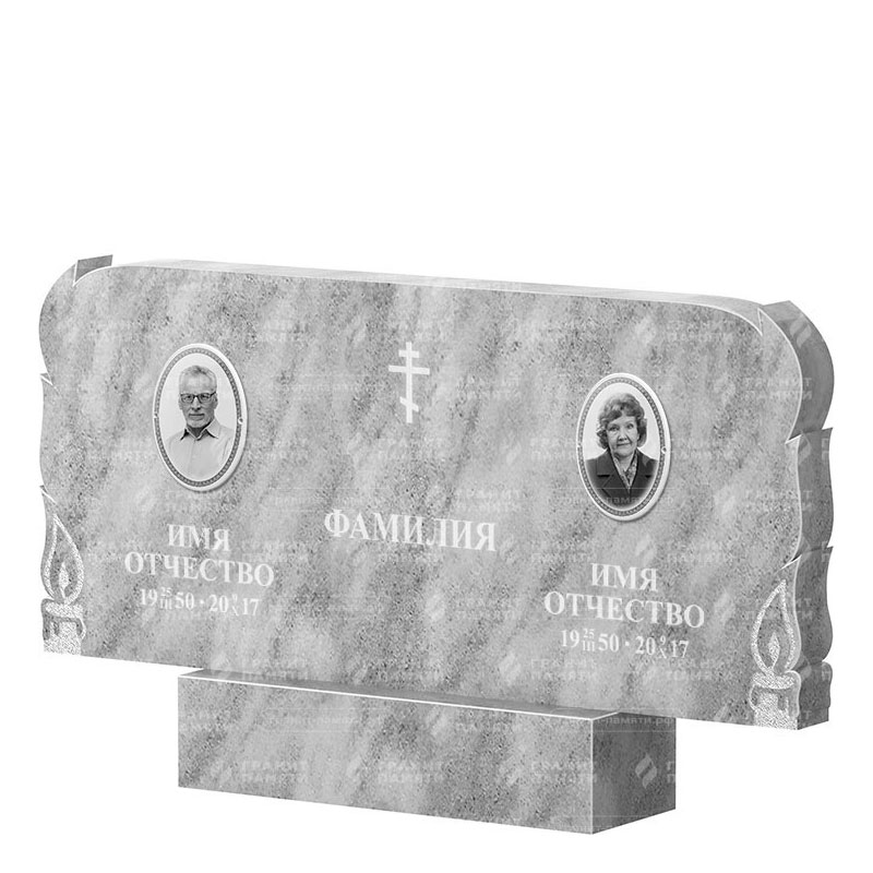 Памятники из мрамора в&nbsp;Жигулевске | Двойной мраморный памятник ФМ-133