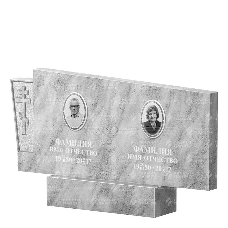 Памятники из мрамора в&nbsp;Жигулевске | Двойной мраморный памятник ФМ-137