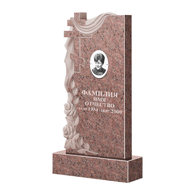 Гранитные памятники в&nbsp;Жигулевске | Памятник из гранита Розалия Pink ФГЦ-189