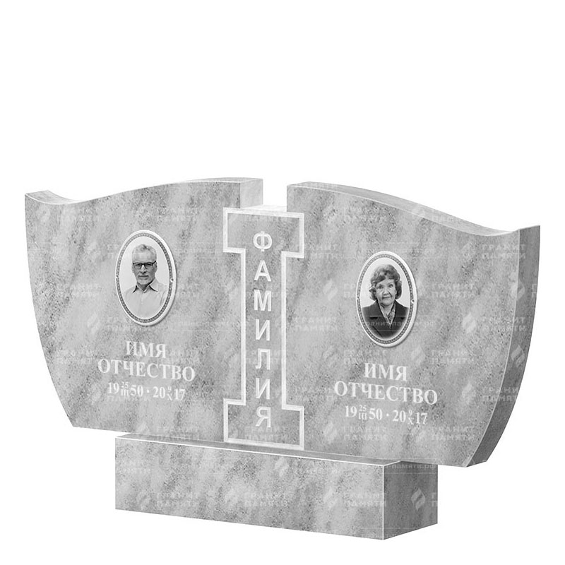 Памятники из мрамора в&nbsp;Жигулевске | Двойной мраморный памятник ФМ-138