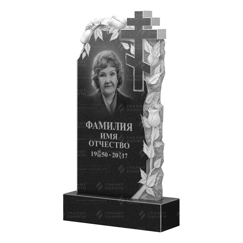 Памятники из гранита с цветами в&nbsp;Жигулевске | Гранитный памятник ФГ-088