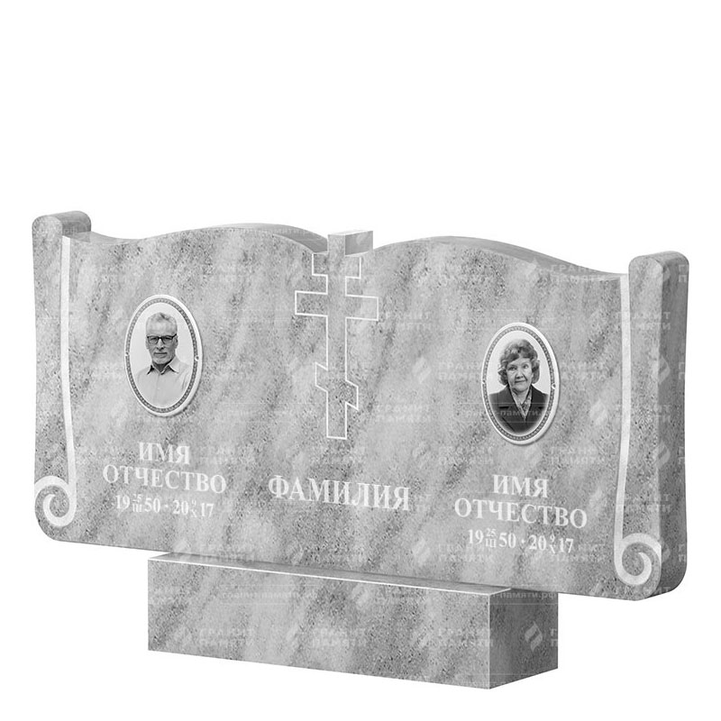 Памятники из мрамора в&nbsp;Жигулевске | Двойной мраморный памятник ФМ-263