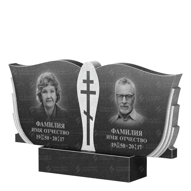 Памятники из гранита двойные в&nbsp;Жигулевске | Двойной гранитный памятник ФГ-136