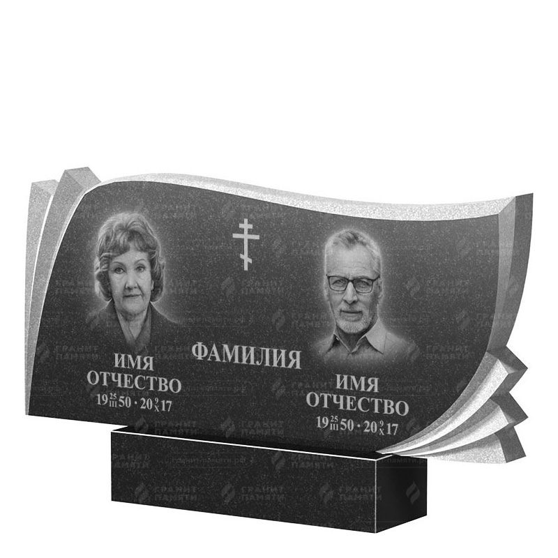 Гранитные памятники в&nbsp;Жигулевске | Двойной гранитный памятник ФГ-265