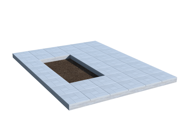 Площадки на могилу в&nbsp;Жигулевске | Площадка с тротуарной плиткой (под цветник)