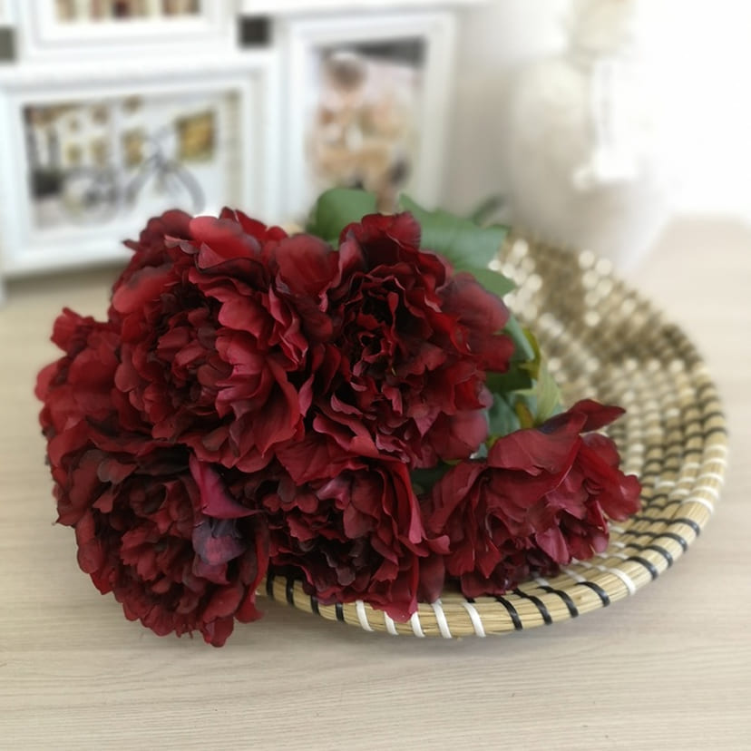 Искусственные цветы в Жигулевске | Цветы искусственные «Пионы», бордовые, букет