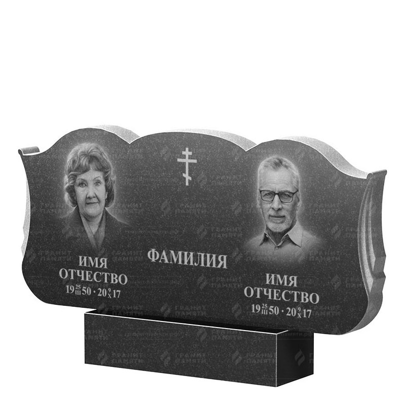 Гранитные памятники в&nbsp;Жигулевске | Двойной гранитный памятник ФГ-261