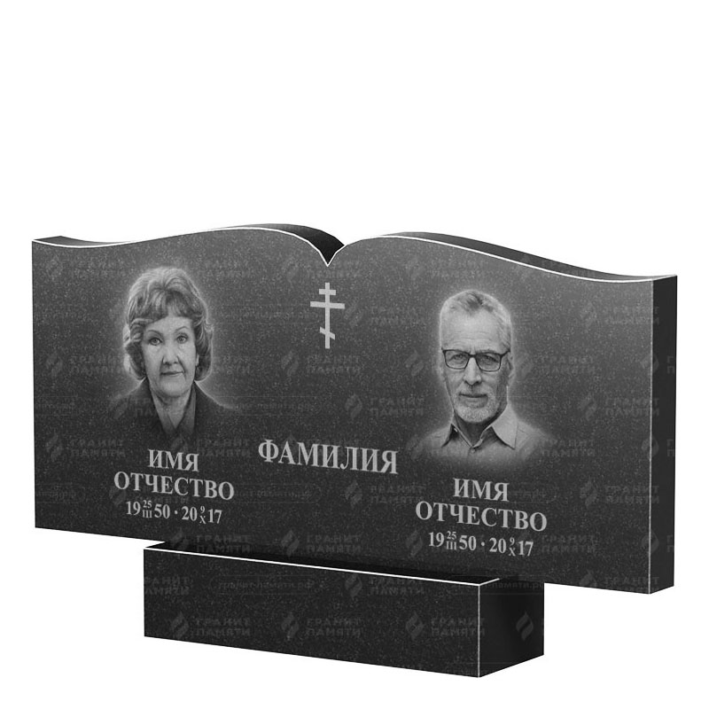Гранитные памятники в&nbsp;Жигулевске | Двойной гранитный памятник ФГ-259