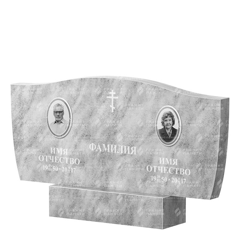 Памятники из мрамора в&nbsp;Жигулевске | Двойной мраморный памятник ФМ-258