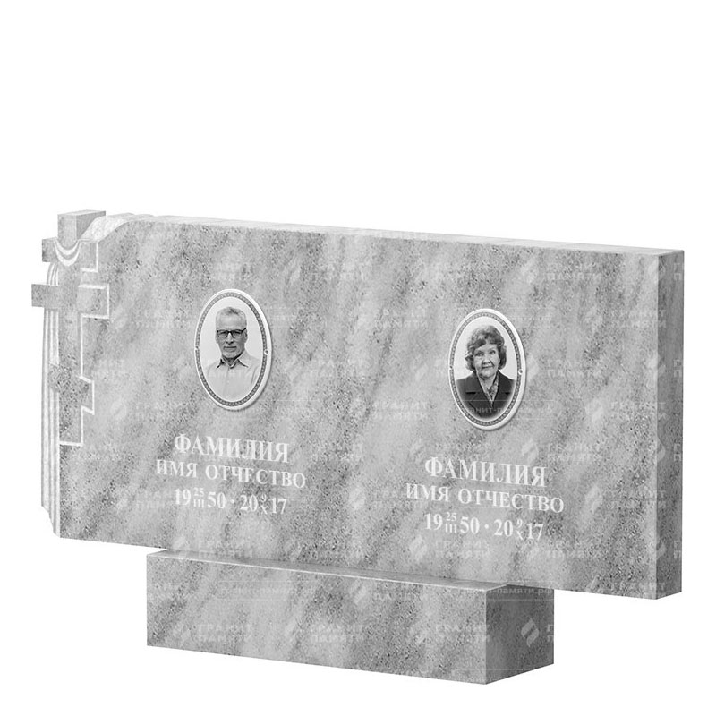 Памятники из мрамора в&nbsp;Жигулевске | Двойной мраморный памятник ФМ-139