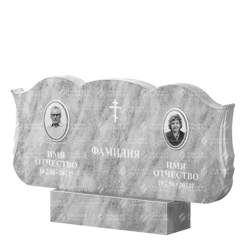 Памятники из мрамора в&nbsp;Жигулевске | Двойной мраморный памятник ФМ-261