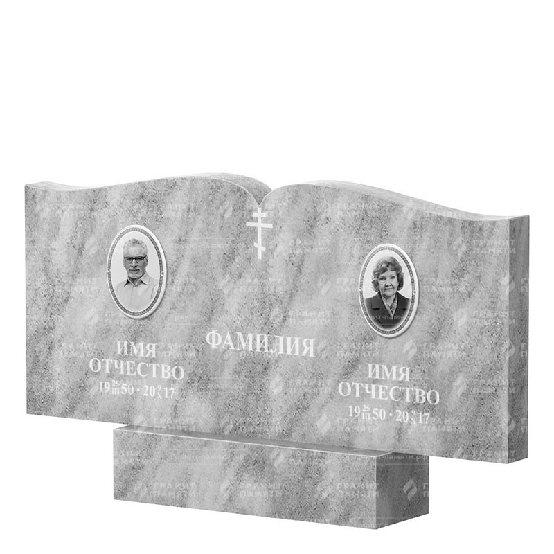 Памятники из мрамора в&nbsp;Жигулевске | Двойной мраморный памятник ФМ-259