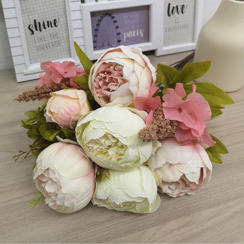 Искусственные цветы в Жигулевске | Цветы искусственные «Пионы», молочно-розовые, букет