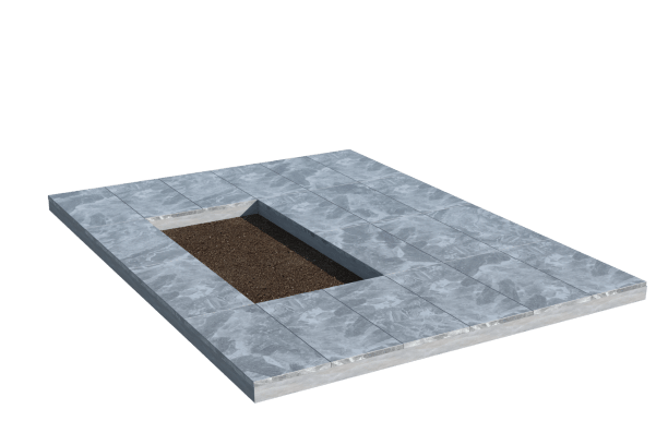 Площадки на могилу в&nbsp;Жигулевске | Площадка с мраморной облицовкой (под цветник)