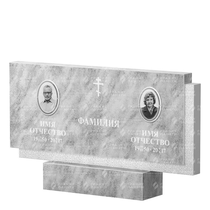 Памятники из мрамора в&nbsp;Жигулевске | Двойной мраморный памятник ФМ-132