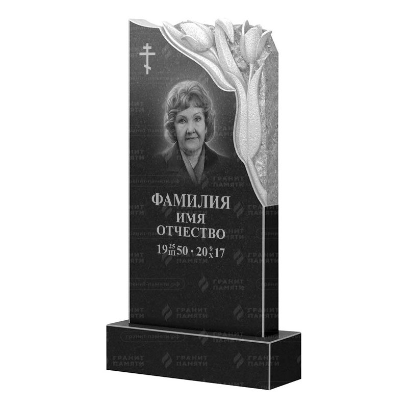 Памятники из гранита с цветами в&nbsp;Жигулевске | Гранитный памятник ФГ-113