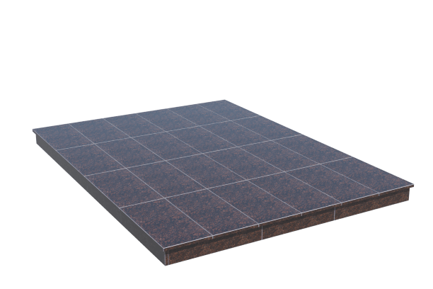 Площадки на могилу в&nbsp;Жигулевске | Площадка с вертикальной (10 см) облицовкой Дымовским гранитом